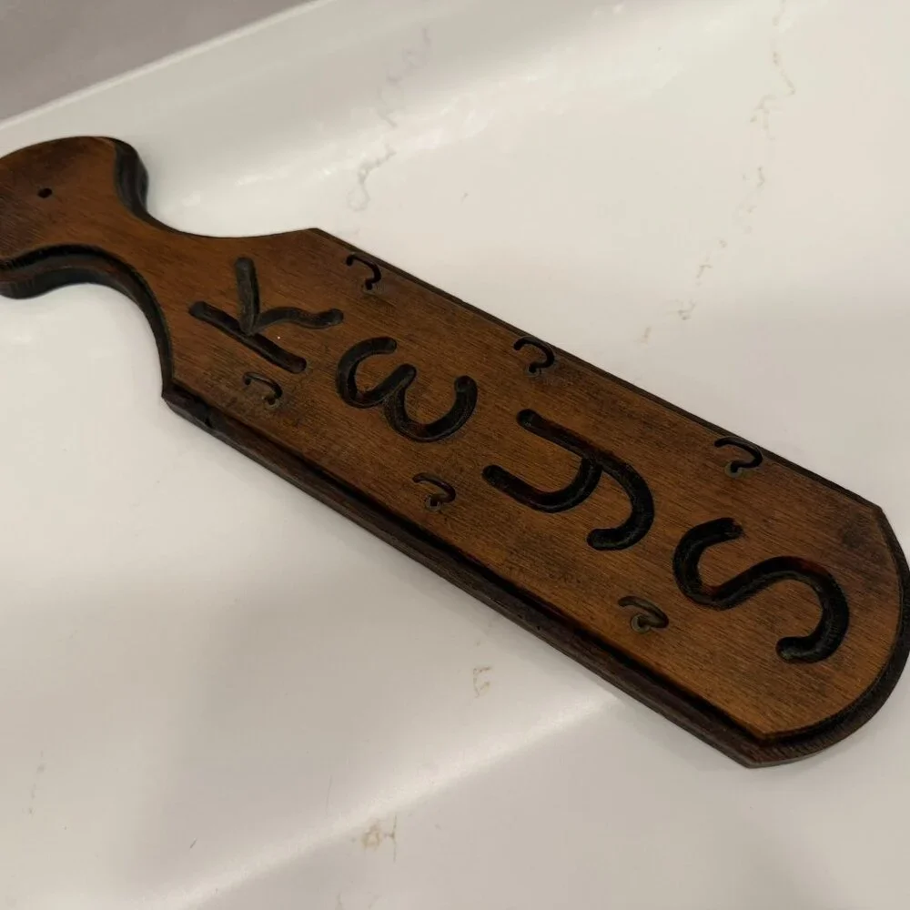 Vintage Wooden‎ Key Holder with Hooks Paddle Style for Wall